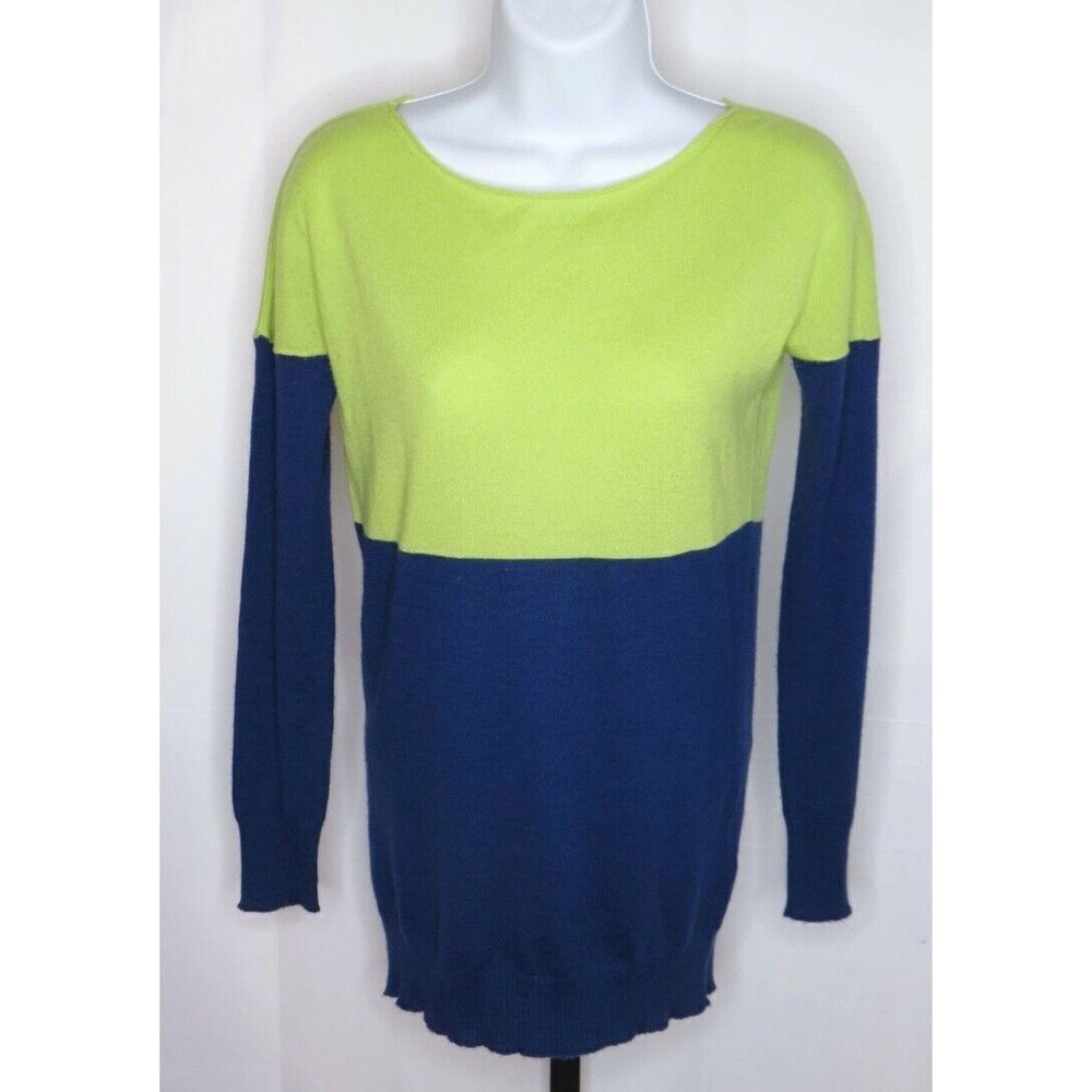 PURE amici color block 100% cashmere soft sweater